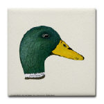 Duck Mallard Drake Watercolor Tile/Coaster by NANCE