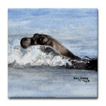 Baby Seal Watercolor Tile/Coaster by NANCE