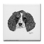 English Springer Spaniel Pen and Ink Tile/Coaster by NANCE