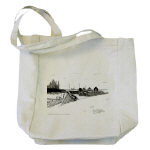 Digby Nova Scotia Fishing Boats Pen and Ink Tote Bag by NANCE