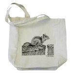Chipmunk Pen and Ink Tote Bag by NANCE