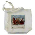 St. Andrews Presbyterian Church Stirling Ontario Canada Watercolor Tote Bag by NANCE