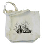 St. Andrews Presbyterian Church Stirling Ontario Canada Pen and Ink Tote Bag by NANCE