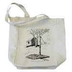 Old Country Waterpump and Shed Pen and Ink Tote Bag by NANCE