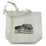 Old Country Woodshed Pen and Ink Tote Bag by NANCE