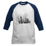 St. Andrews Presbyterian Church Stirling Ontario Canada Pen and Ink Baseball Jersey by NANCE