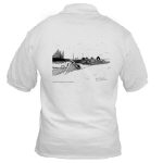 Digby Nova Scotia Fishing Boats Pen and Ink Golf Shirt by NANCE