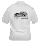 Old Country Woodshed Pen and Ink Golf Shirt by NANCE