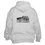 Old Country Woodshed Pen and Ink Hooded Sweatshirt by NANCE