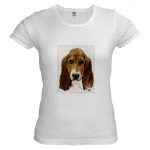 Basset Hound Watercolor Jr. Baby Doll T-Shirt by NANCE