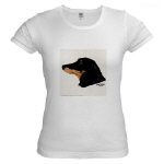 Dachshund Acrylic Jr. Baby Doll T-Shirt by NANCE