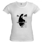 Killer Whale Pen and Ink Jr. Baby Doll T-Shirt by NANCE
