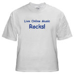 Get This Live Online Music Rocks! T-Shirt from Cafepress