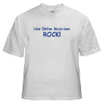 Get This Live Online Musicians Rock! T-Shirt from Cafepress