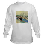 Digby Nova Scotia Fishing Boats Watercolor Long Sleeved Shirt by NANCE