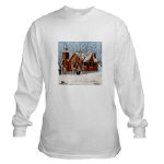 St. Andrews Presbyterian Church Stirling Ontario Canada Watercolor Long Sleeved Shirt by NANCE