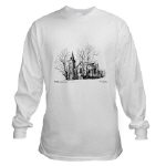 St. Andrews Presbyterian Church Stirling Ontario Canada Pen and Ink Long Sleeved Shirt by NANCE