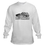 Old Country Woodshed Pen and Ink Long Sleeved Shirt by NANCE