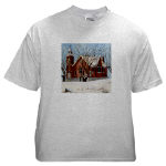 St. Andrews Presbyterian Church Stirling Ontario Canada Watercolor Ash Grey T-Shirt by NANCE