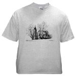 St. Andrews Presbyterian Church Stirling Ontario Canada Pen and Ink Ash Grey T-Shirt by NANCE