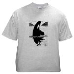 Killer Whale Pen and Ink Ash Grey T-Shirt by NANCE
