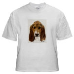 Basset Hound Watercolor White T-Shirt by NANCE