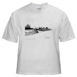 Digby Nova Scotia Fishing Boats Pen and Ink White T-Shirt by NANCE