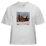 St. Andrews Presbyterian Church Stirling Ontario Canada Watercolor White T-Shirt by NANCE