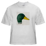 Duck Mallard Drake Watercolor White T-Shirt by NANCE