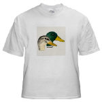 Mallard Duck Pair Watercolor White T-Shirt by NANCE