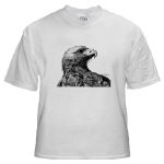 Eagle Pen and Ink White T-Shirt by NANCE