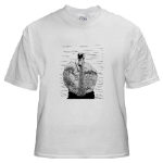 Swan Pen and Ink White T-Shirt by NANCE