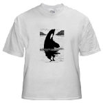 Killer Whale Pen and Ink White T-Shirt by NANCE