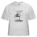 Old Country Waterpump and Shed Pen and Ink White T-Shirt by NANCE