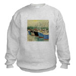 Digby Nova Scotia Fishing Boats Watercolor Sweatshirt by NANCE