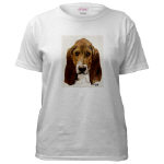Basset Hound Watercolor White T-Shirt by NANCE
