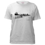 Digby Nova Scotia Fishing Boats Pen and Ink White T-Shirt by NANCE