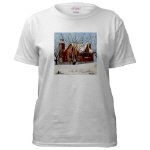 St. Andrews Presbyterian Church Stirling Ontario Canada Watercolor White T-Shirt by NANCE