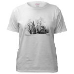 St. Andrews Presbyterian Church Stirling Ontario Canada Pen and Ink White T-Shirt by NANCE