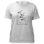 Geese Pen and Ink White T-Shirt by NANCE