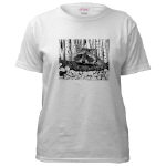 Raccoon Pen and Ink White T-Shirt by NANCE