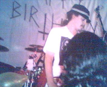Mr Dale consentrates on his bass playing...