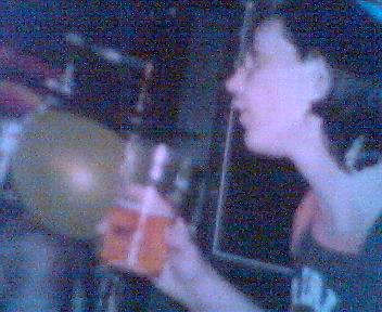 Alex Dickson having a pint....