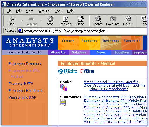 Corporate Intranet Example