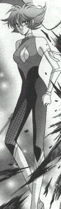 Cutey Honey despu�s de matar a un enemigo.
