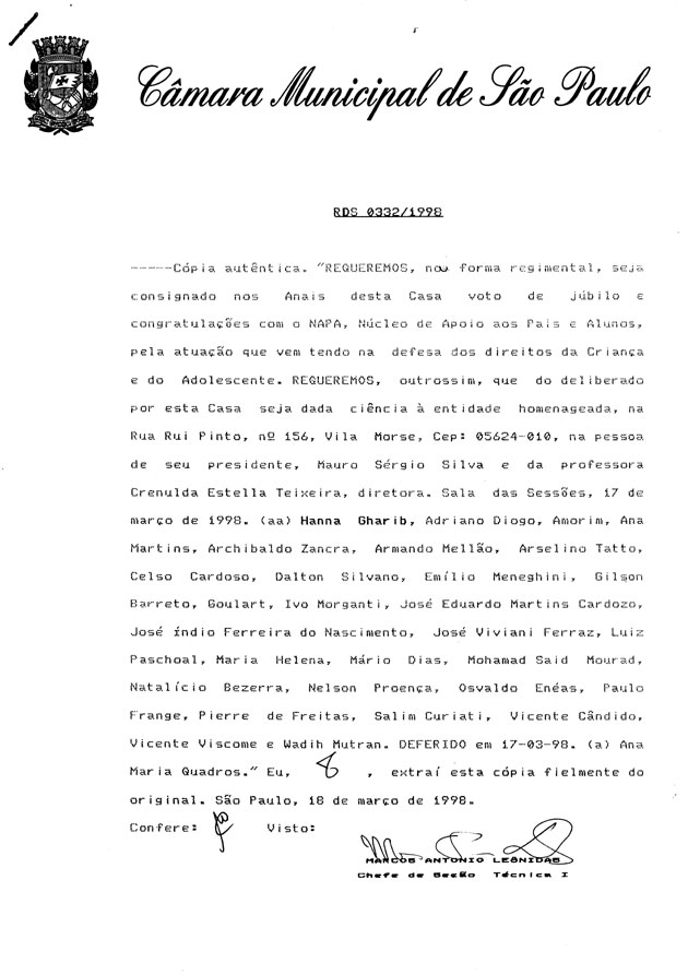 C�pia da Resolu��o RDS 0332/1998