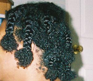 Freshly washed and condition hair. Initially detangled in shower.