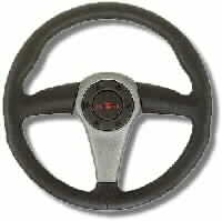 PERSONAL LESMO BLACK LEATHER/ANTHRACITE TINTED CENTER PAD STEERING WHEEL 365 mm
