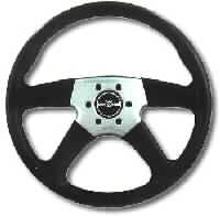 PERSONAL SPRINT 4 BLACK LEATHER/CENTER PAD TINTED POLISHED GREY STEERING WHEEL