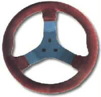 PERSONAL DEMON S. KARTING RED SUEDE/BLUE SPOKES 310 mm STEERING WHEEL 